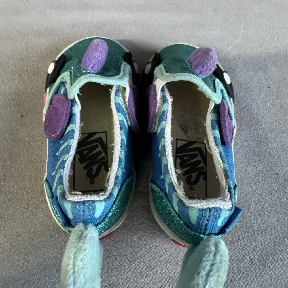 Size 6c - Vans Toddler Slip On V Shoe Sea Horse Aqua Sky